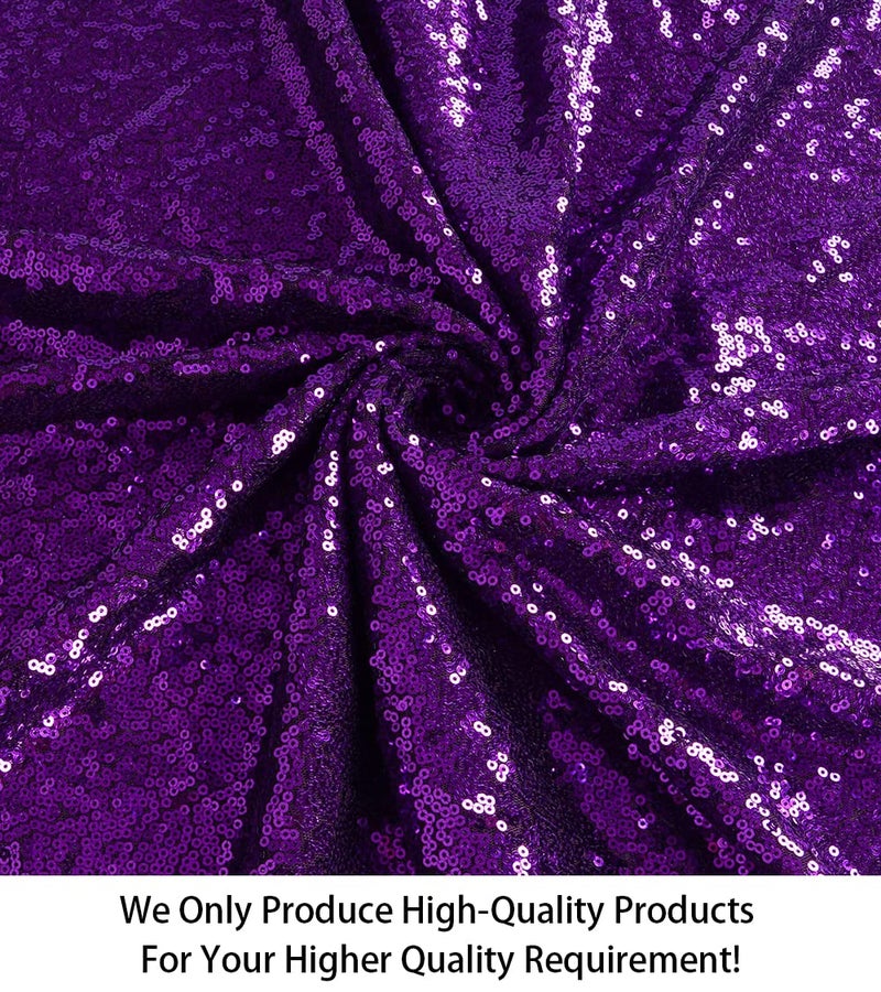 ShiDianYi Sequin Fabric by The Yard Sequince Material Sparkly Fabric -1016S (1 Yard, Purple) - Image 2